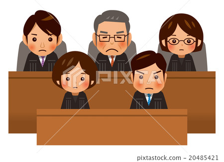 Judge and clerk and stenographer 20485421
