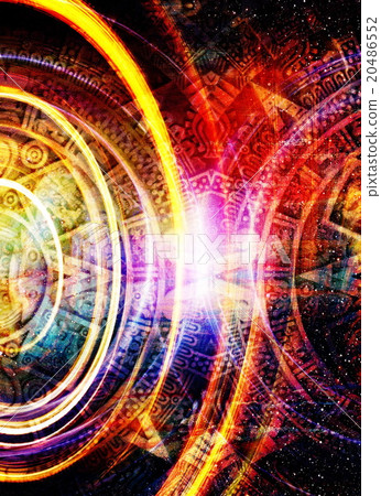 Ancient Mayan Calendar and light circle effect 20486552