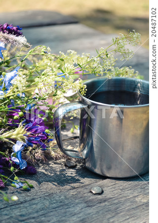 mug on the table, fresh flowers mug on the table, fresh flowers 20487102
