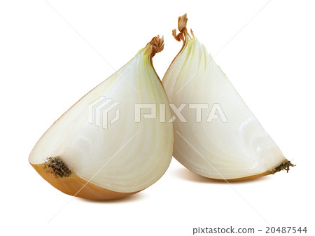 Common onion 2 quarters isolated white background Common onion 2 quarters isolated white background 20487544