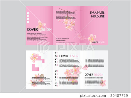 Brochure Design Template. pink flower concept 20487729
