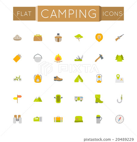 Vector Flat Camping Icons - Stock Illustration [20489229] - PIXTA