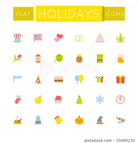 Vector Flat Holidays Icons 20489230