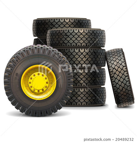 Vector Old Tractor Wheel Set 20489232
