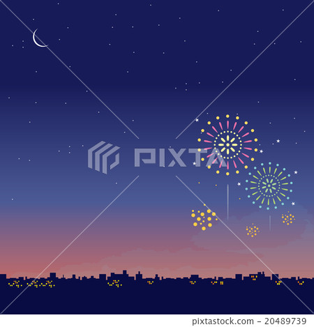 煙花夜場面例證 煙花夜場面例證 20489739
