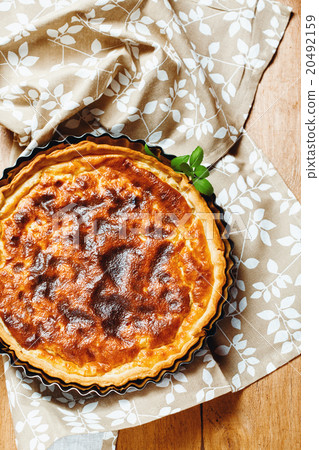 Pie or Tart Served with Fresh Herbs Pie or Tart Served with Fresh Herbs 20492159