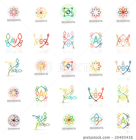 Linear abstract logos, letters, swirls Linear abstract logos, letters, swirls 20493438