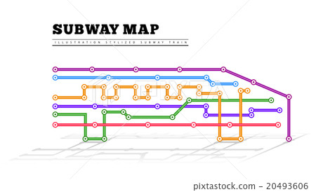 Metro map in the form of a train 20493606