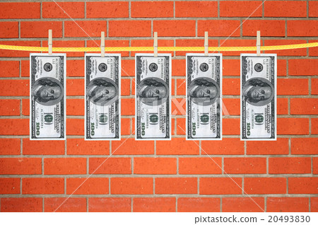 dollars dry after wash hang on clothespins 20493830