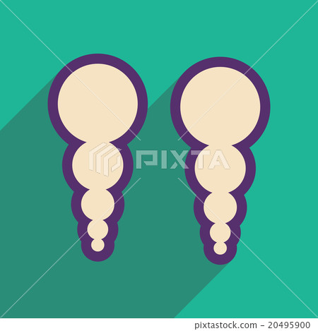 Flat icon with long shadow earrings pearl earrings 20495900