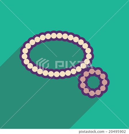Flat icon with long shadow necklace bracelet Flat icon with long shadow necklace bracelet 20495902
