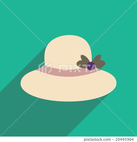 Flat icon with long shadow women hat 20495904