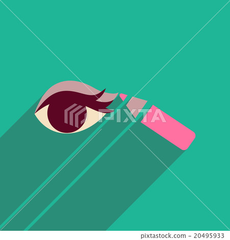 Flat icon with long shadow Eyeliner pencil Flat icon with long shadow Eyeliner pencil 20495933
