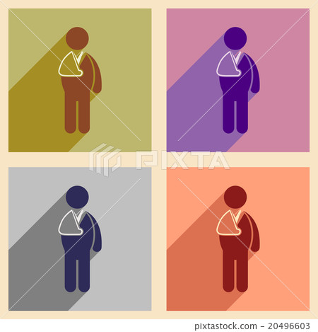 Modern flat icons collection with shadow patient - Stock Illustration ...
