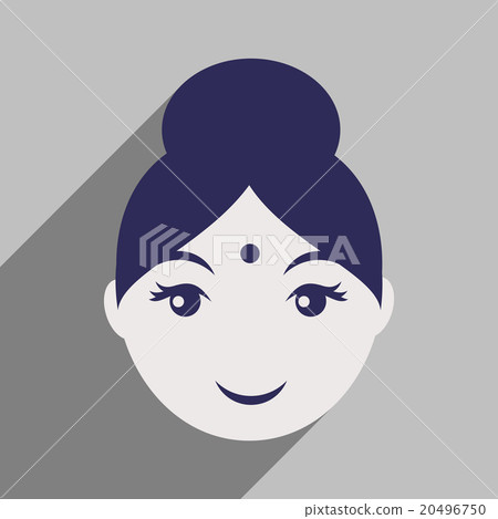 Modern flat icon with long shadow Indian girl 20496750