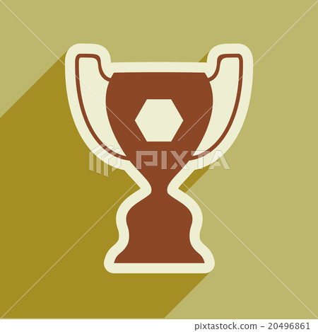 flat icon with long shadow football cup - Stock Illustration [20496861 ...