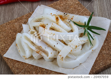 Raw squid rings Raw squid rings 20497059