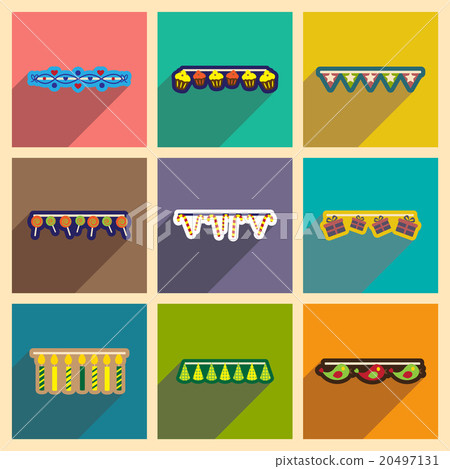 Concept flat icons with long shadow festive 20497131