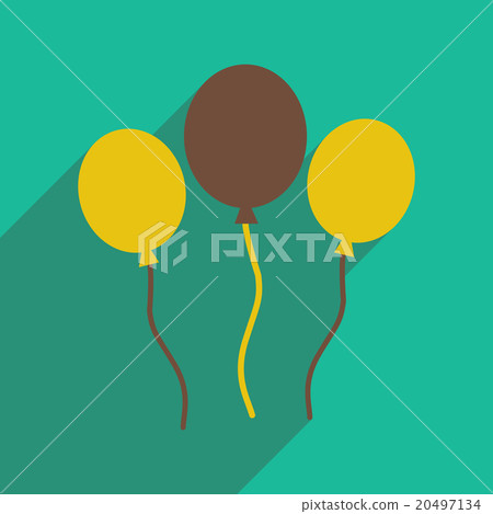 flat icon with long shadow festive Balloons 20497134