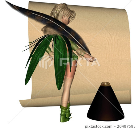 Fairy Scribe About to Write a Letter 20497593