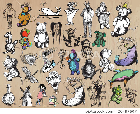 monsters pack - freehand drawings. Vector pack. 20497607