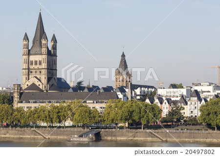 Germany aerial view over the Rhine River. Germany aerial view over the Rhine River. 20497802