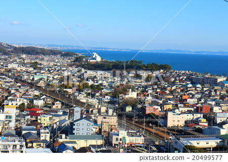 從神奈川縣二宮町Azumayama日本，神奈川縣，二宮觀看 20499577