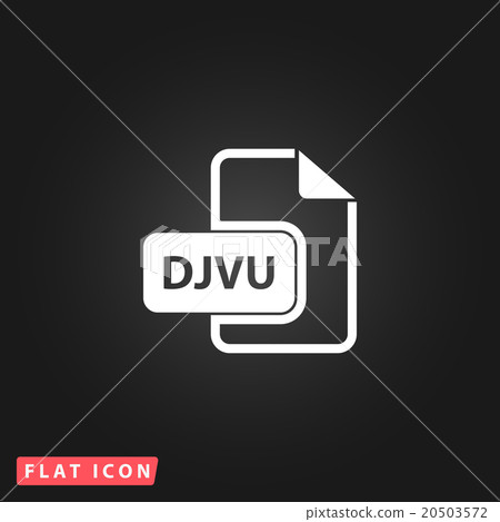 DJVU ebook file extension icon vector. 20503572