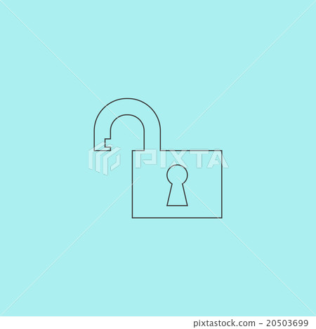 Illustration of Flat open padlock icon  20503699