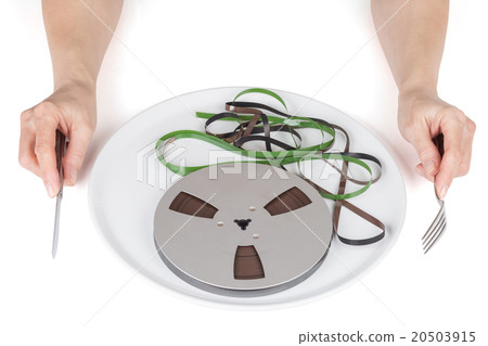 reel magnetic tape on a plate reel magnetic tape on a plate 20503915