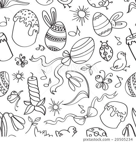 Doodle pattern easter Doodle pattern easter 20505234