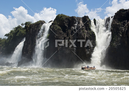 Dinghy under the  the Iguazu Falls 20505825