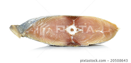 Slice with salt fish isolated on white background 20508643