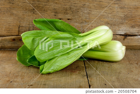 Bok choy vegetable on the wooden background 20508704