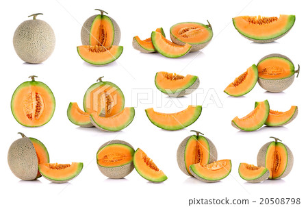 cantaloupe melon fruit isolated on white  20508798