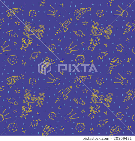 Seamless Doodle Space Pattern Seamless Doodle Space Pattern 20509451