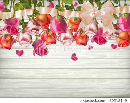 Roses with ribbon. EPS 10 20512149