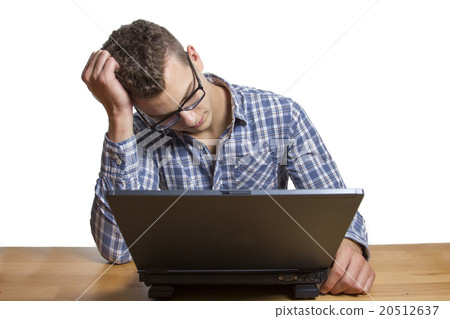 Desperate Man sitting at the Computer 20512637