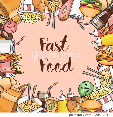 Doodle vector fast food 20512819