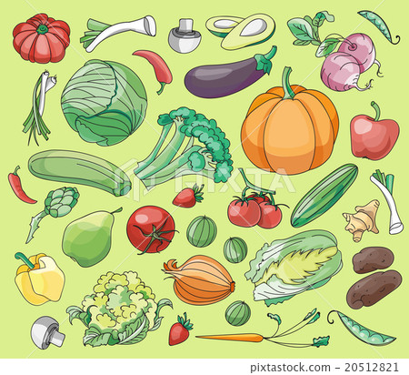 Doodle vector set of vegetables 20512821
