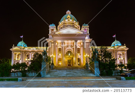 Parliament of Serbia in Belgrade at night Parliament of Serbia in Belgrade at night 20513773
