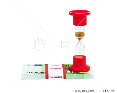 Hourglass and money - business concept 20513826
