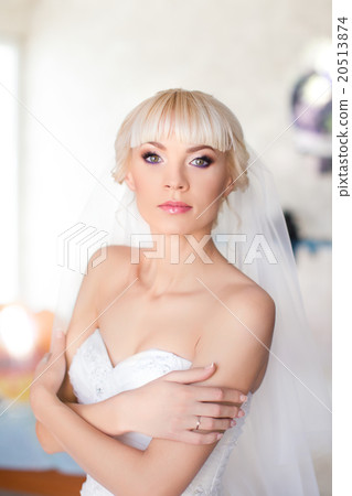 Blonde bride in white dress Blonde bride in white dress 20513874