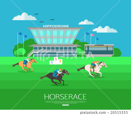 Horserace backgroung with place for text. Flat 20515355