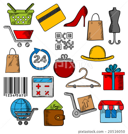Shopping,retail and commerce icons 20516050