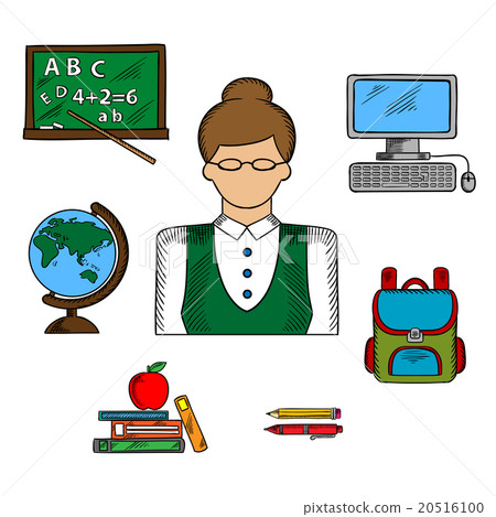 School teacher profession and education icons 20516100