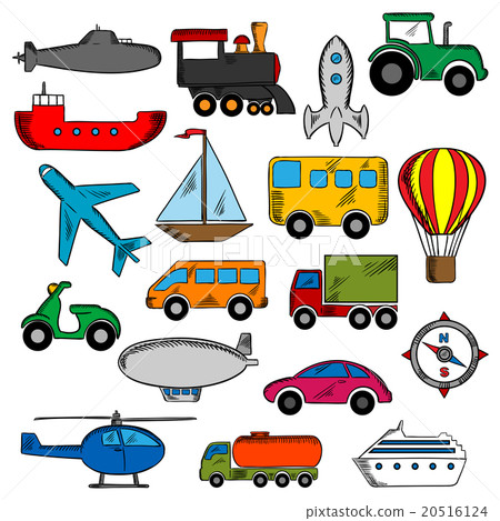 Aviation, transportation and ship icons 20516124