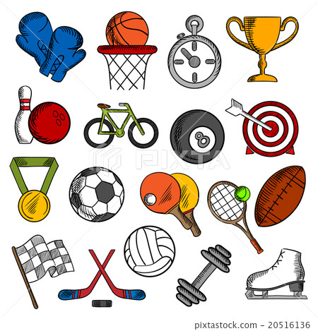 Sport and fitness icons set - Stock Illustration [20516136] - PIXTA