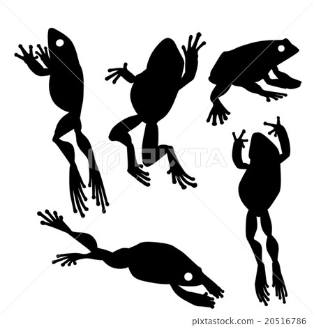 Five frog poses playing volleyball 20516786