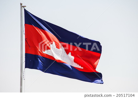 Flag of Cambodia waving in the sky. Flag of Cambodia waving in the sky. 20517104